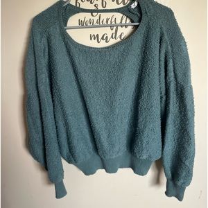 Teal/Green Open Back Sweater